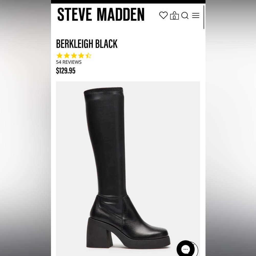 STEVE MADDEN BERKLEIGH BLACK BOOTS